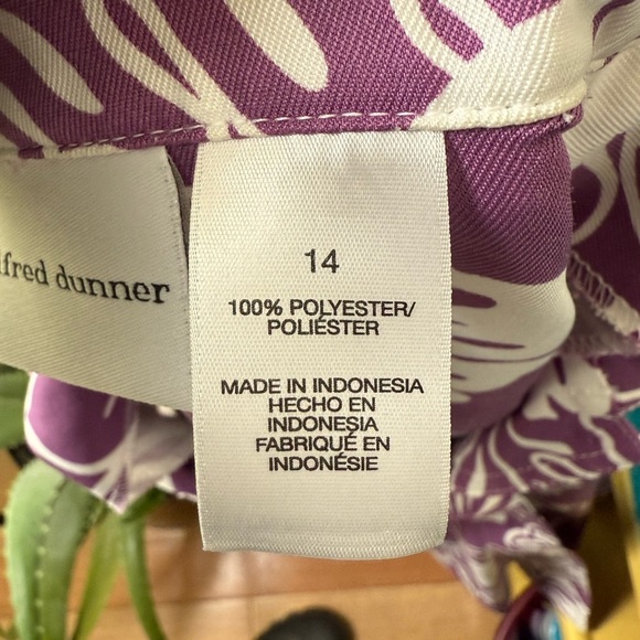 Alfred Dunner Heavy Shirt/Light Jacket Purple Hawaiian Floral Print Women Sz 14 - Picture 4 of 6